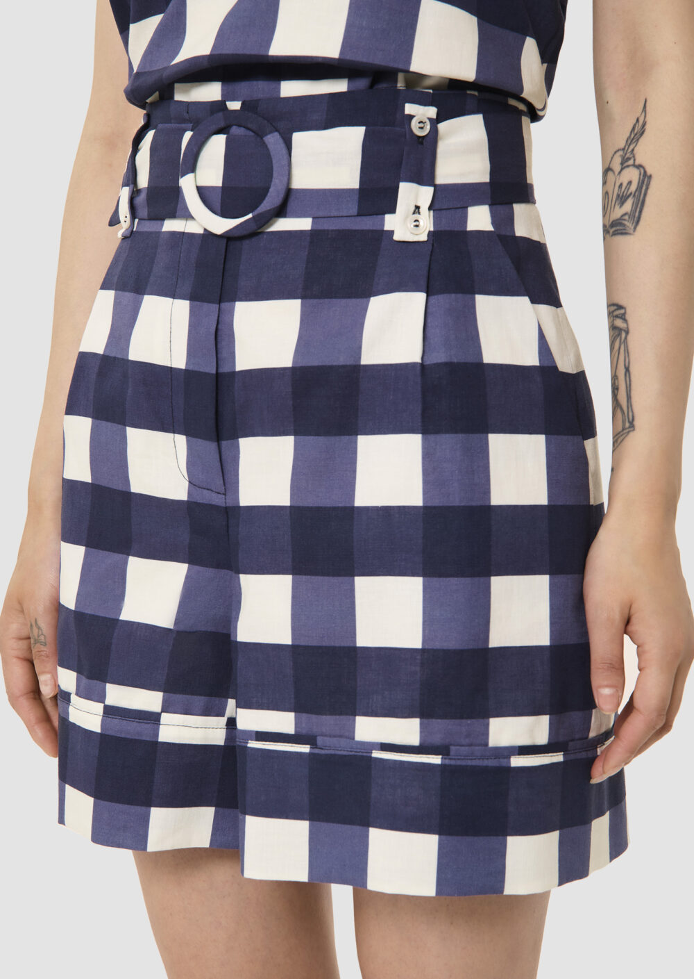 Tara Jarmon Shelby Gingham Shorts - Blå/Tern - Image 2