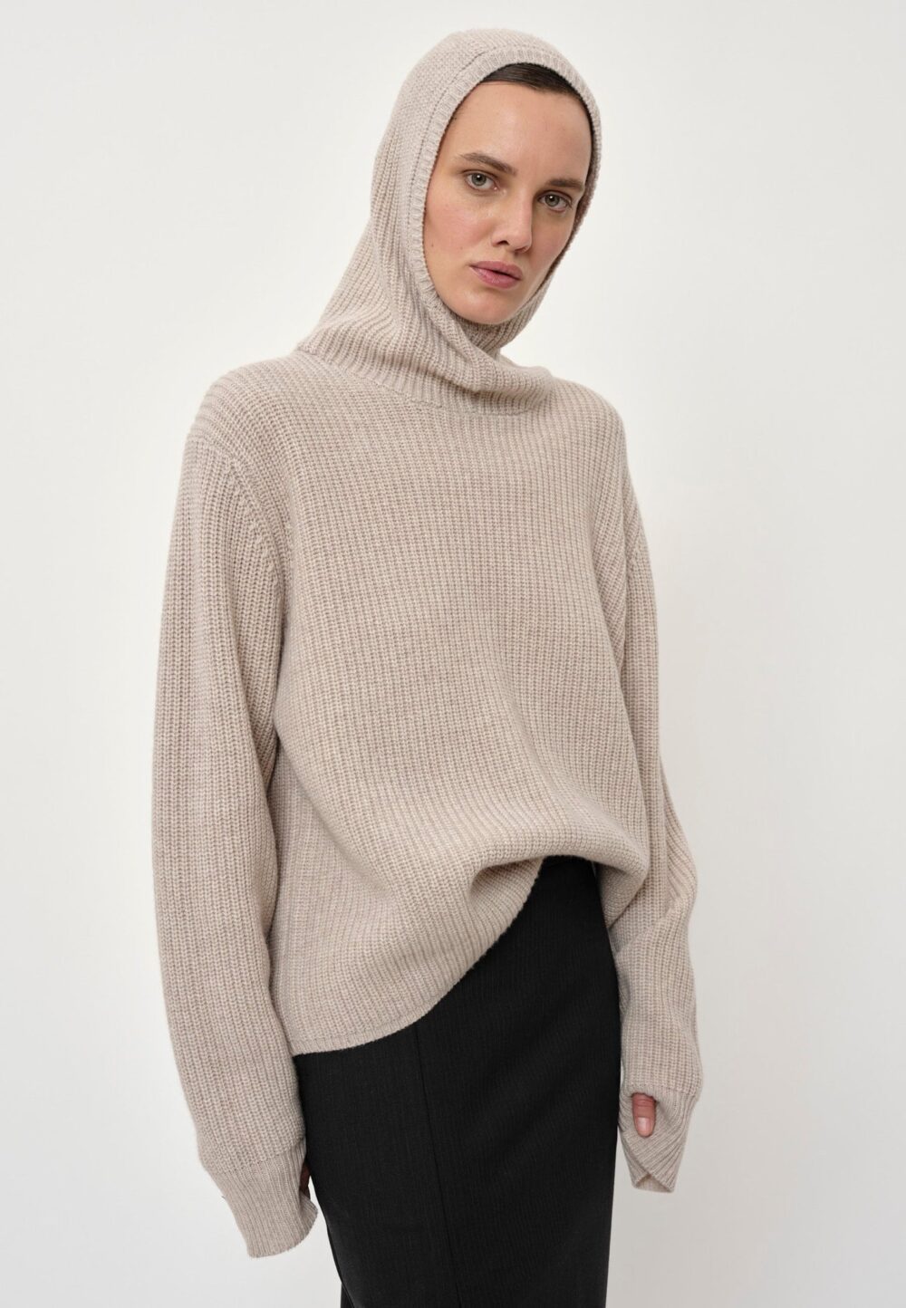 Herskind Holy Knit Hoodie - Sand - Image 3