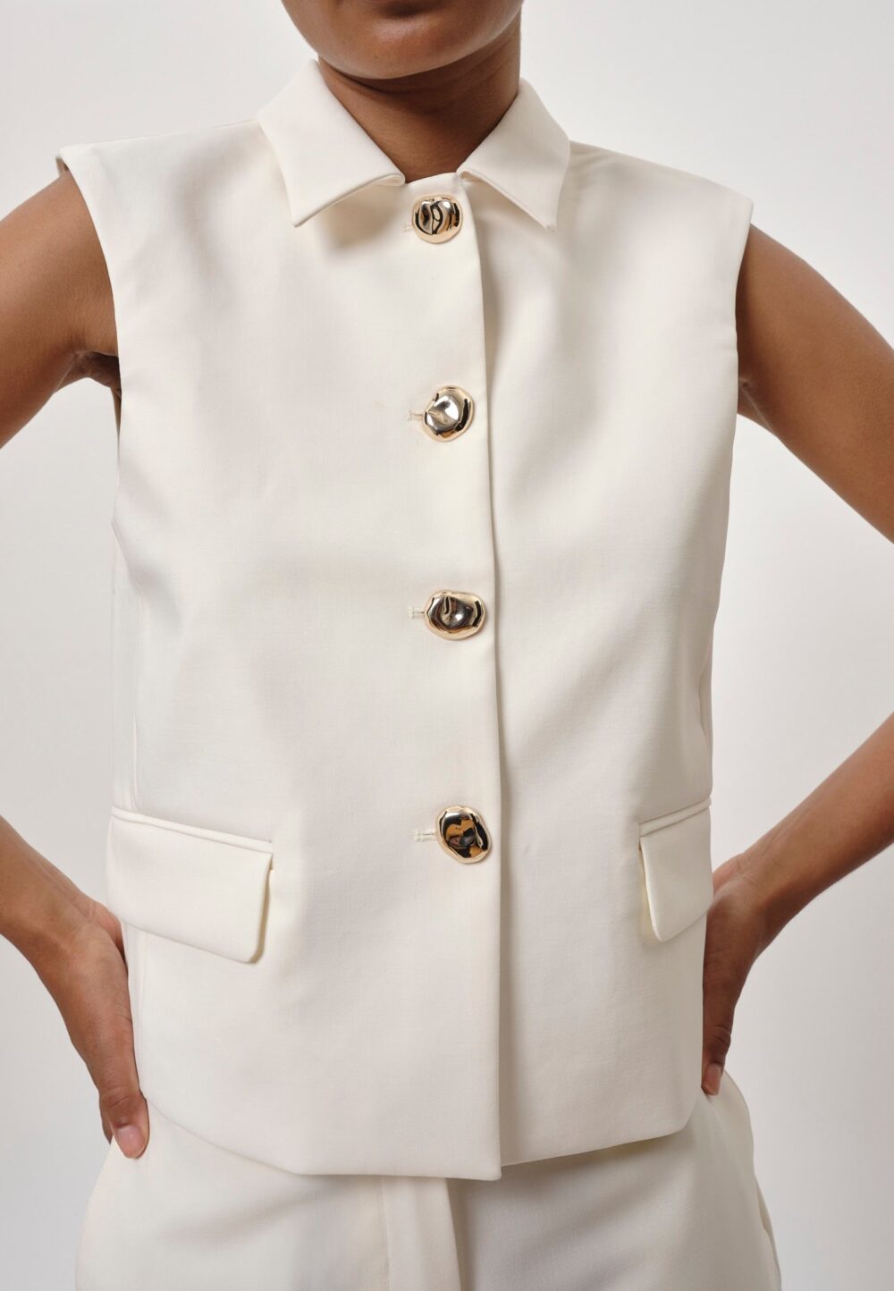 Herskind Brian Vest Med Guldknapper - Off-white - Image 2