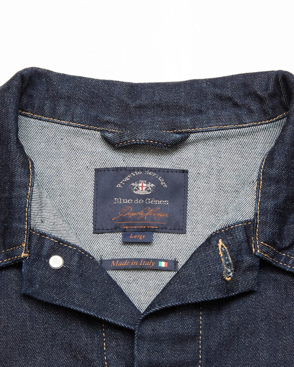 Blue de Gênes Cosimo Trucker Denim Jakke - Dark Blue Denim - Image 3