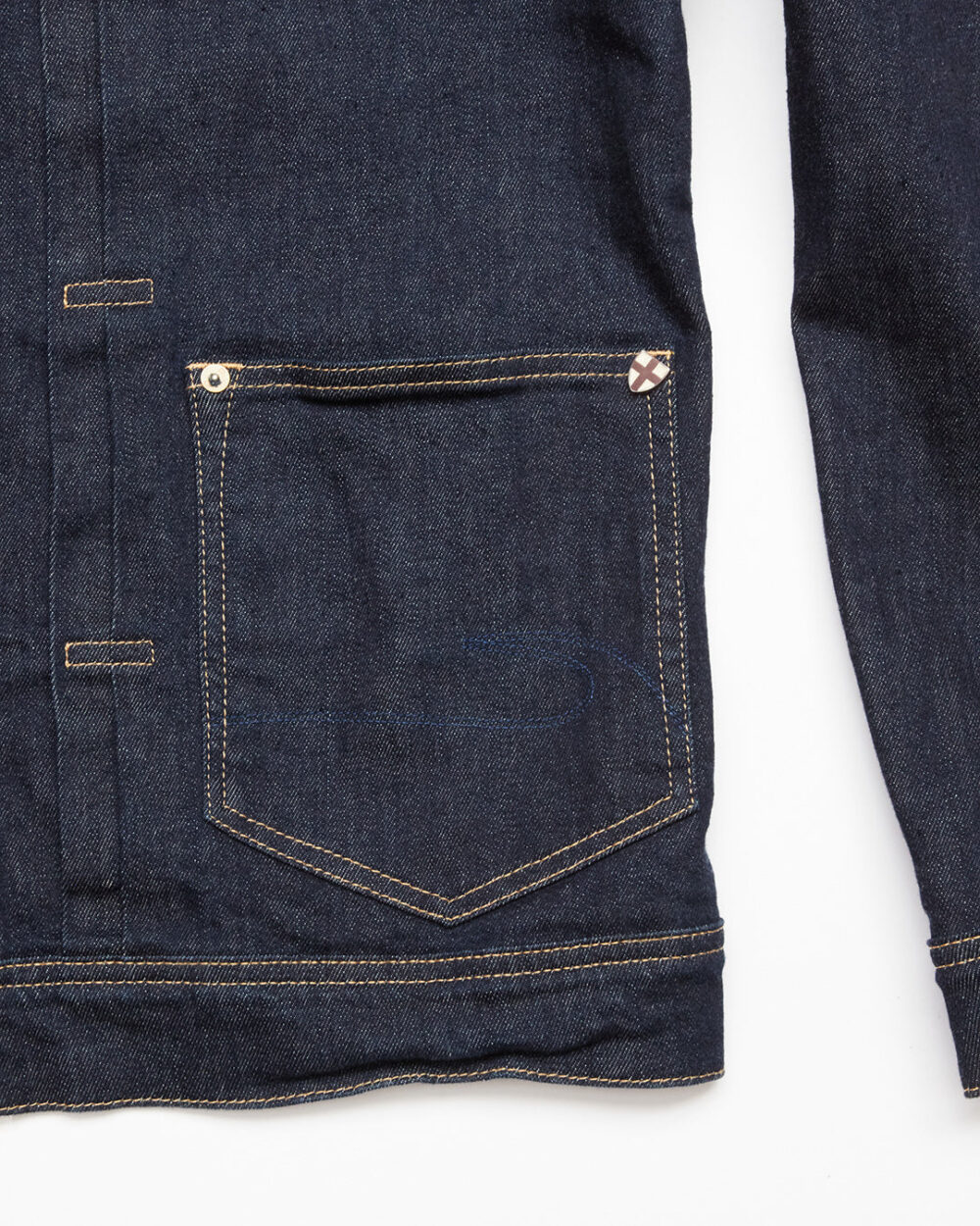 Blue de Gênes Cosimo Trucker Denim Jakke - Dark Blue Denim - Image 5