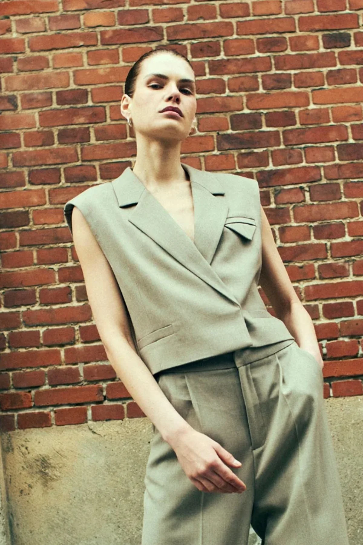 COPENHAGEN MUSE - CMTAILOR - KORT VEST I SAND - Billede 6