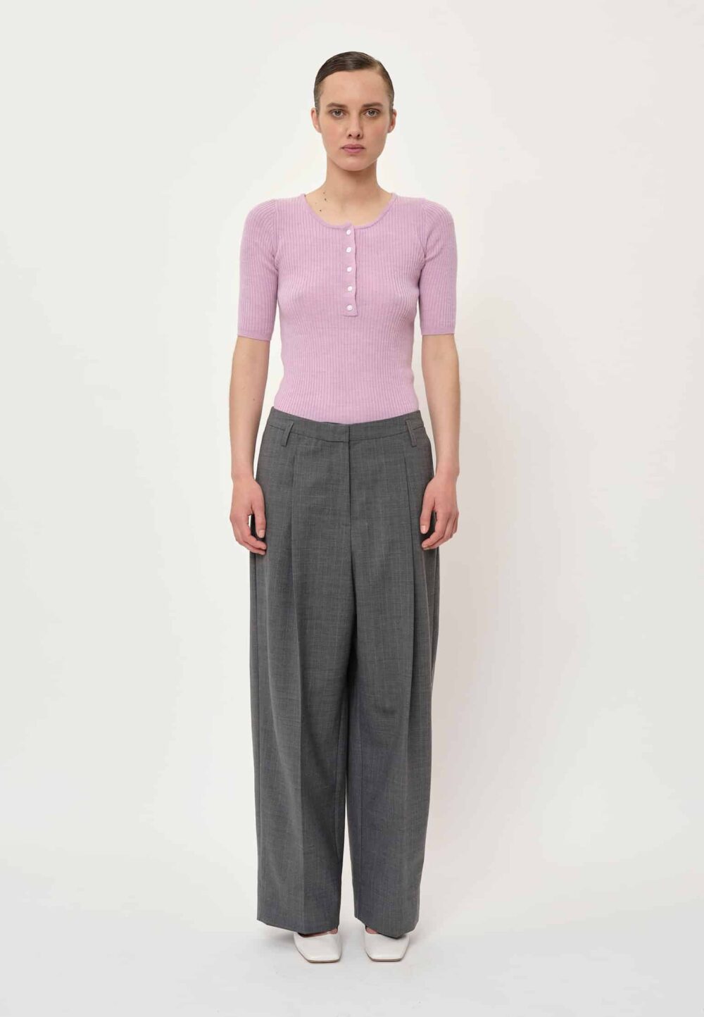 Herskind Carla Pants - Light Grey Pinstriped