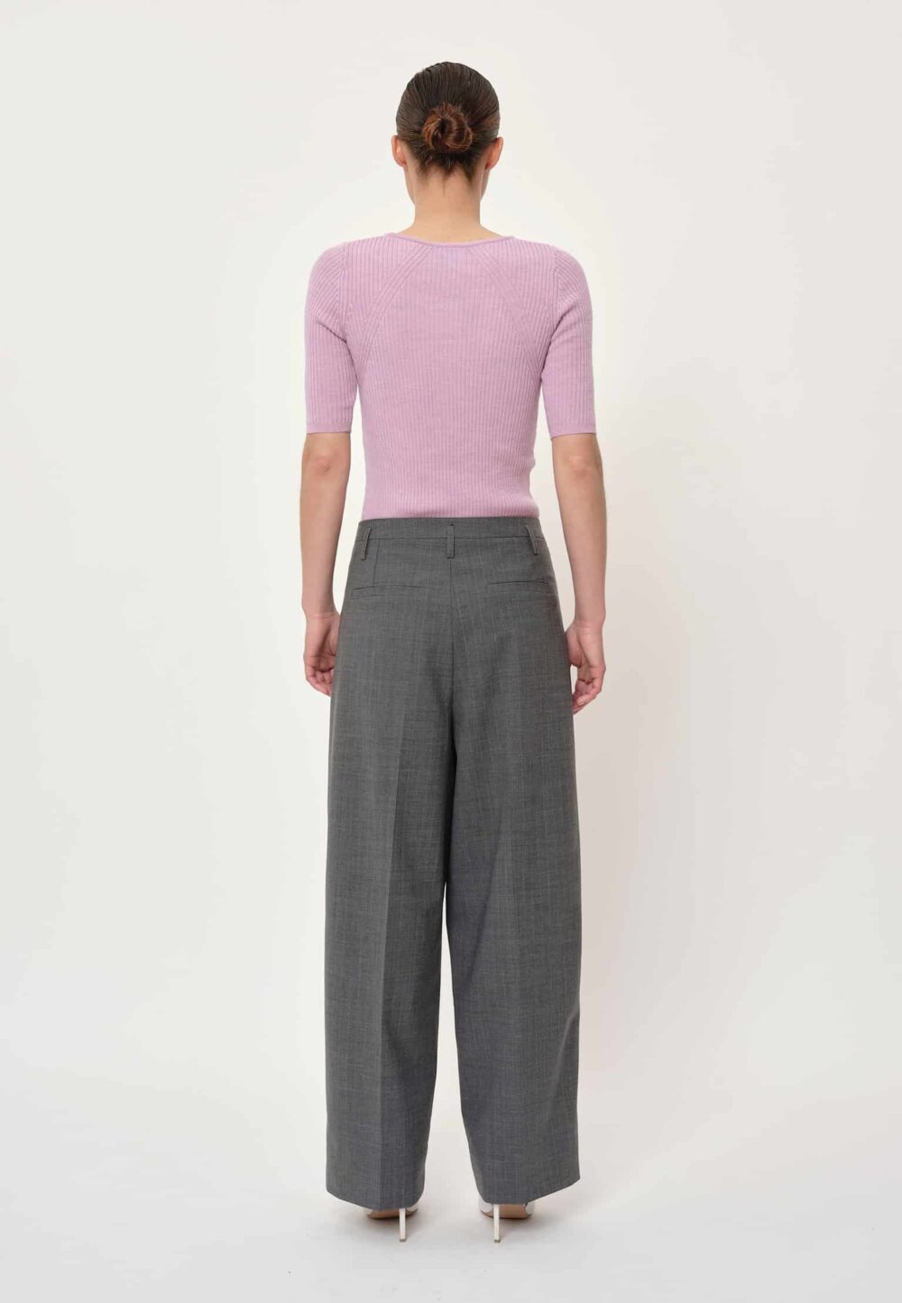 Herskind Carla Pants - Light Grey Pinstriped - Image 3