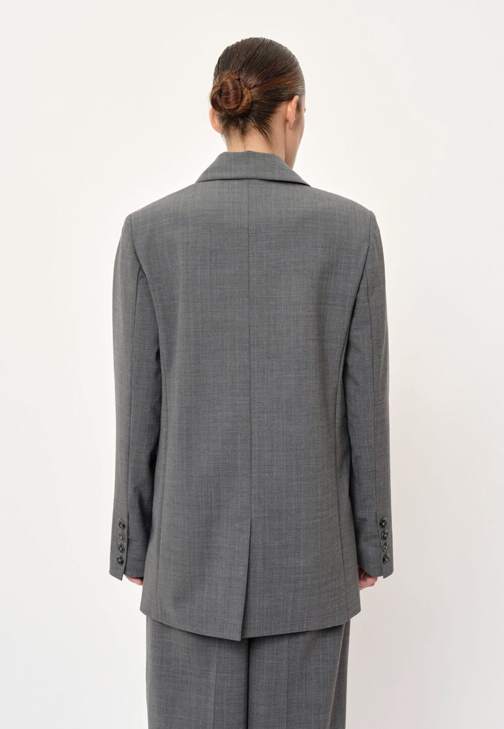 Herskind Lilith Blazer - Light Grey Pinstriped - Image 3
