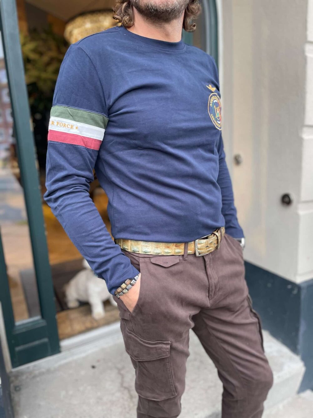 Aeronautica Militare Langærmet T-shirt - Blå