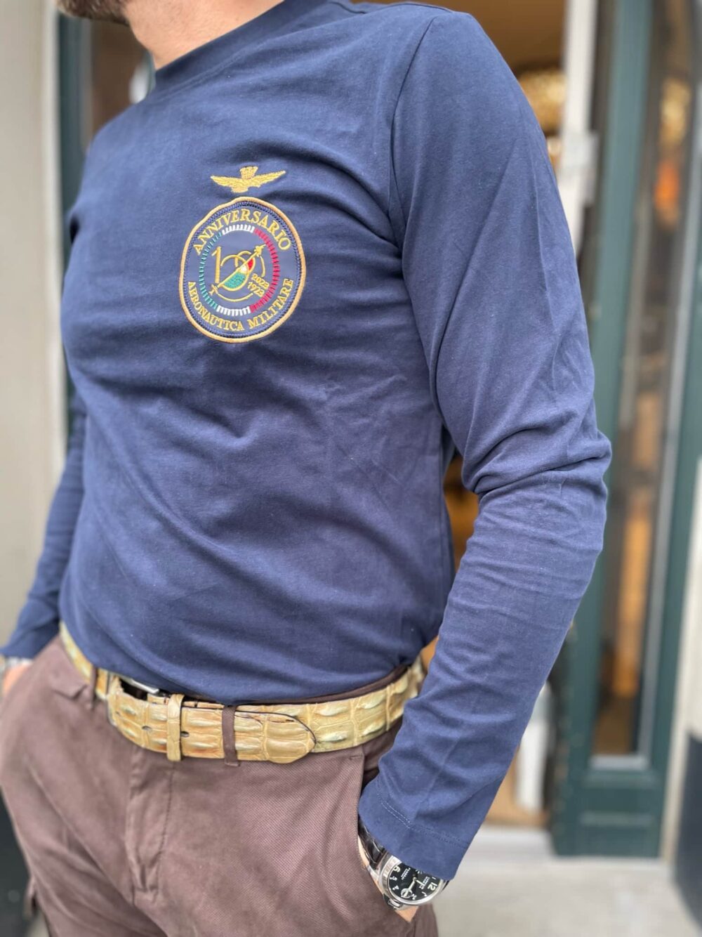 Aeronautica Militare Langærmet T-shirt - Blå - Image 2