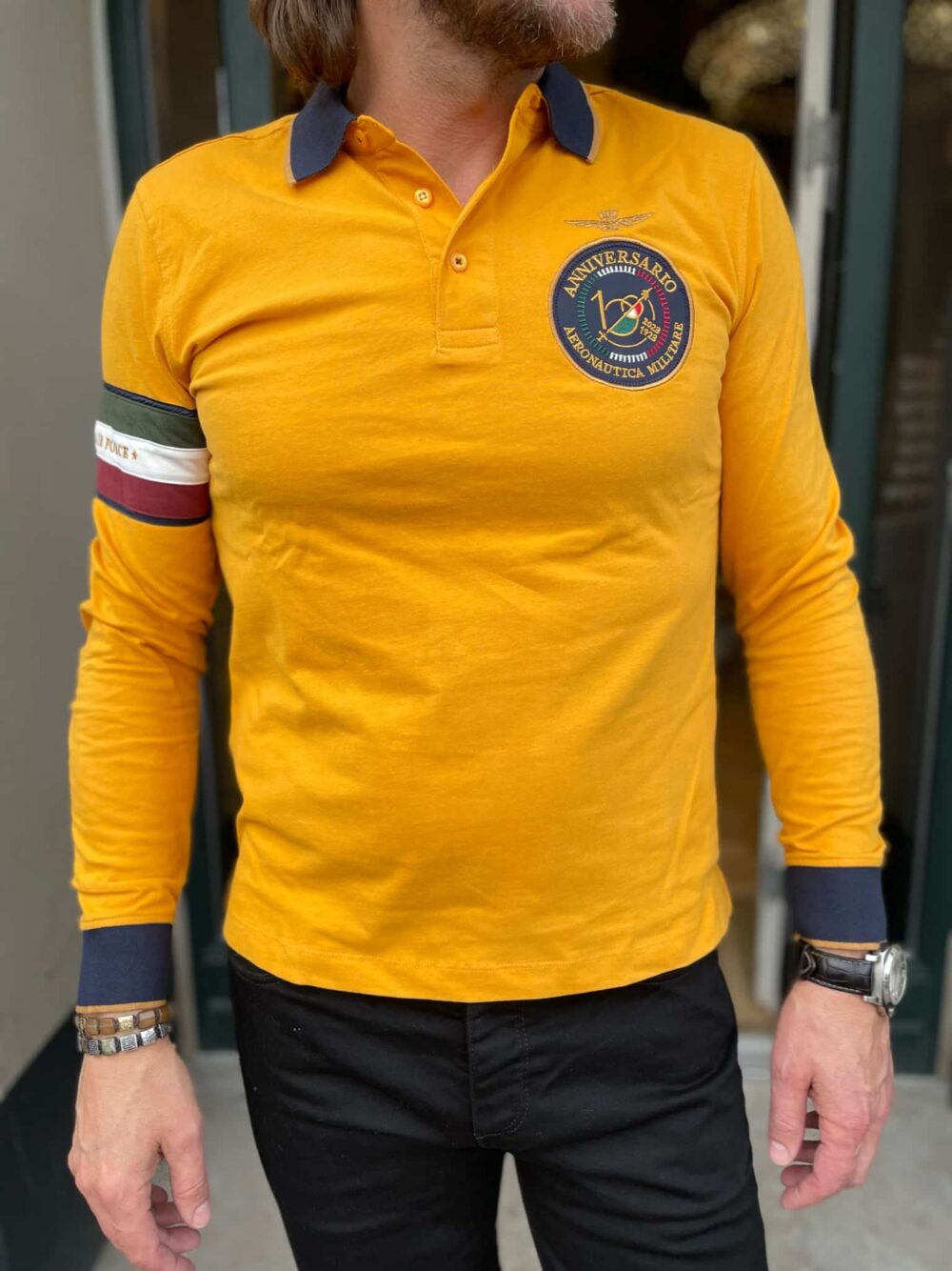 Aeronautica Militare Langærmet Polo - Gul - Image 2
