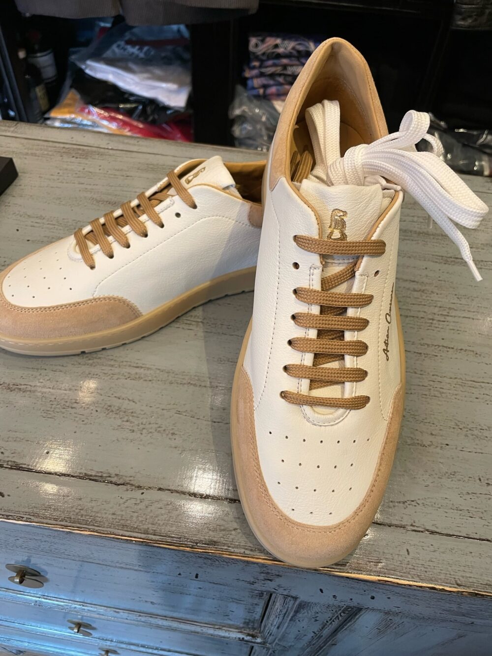 Antica Cuoieria Amalfi Sneakers - Ecru/Veste