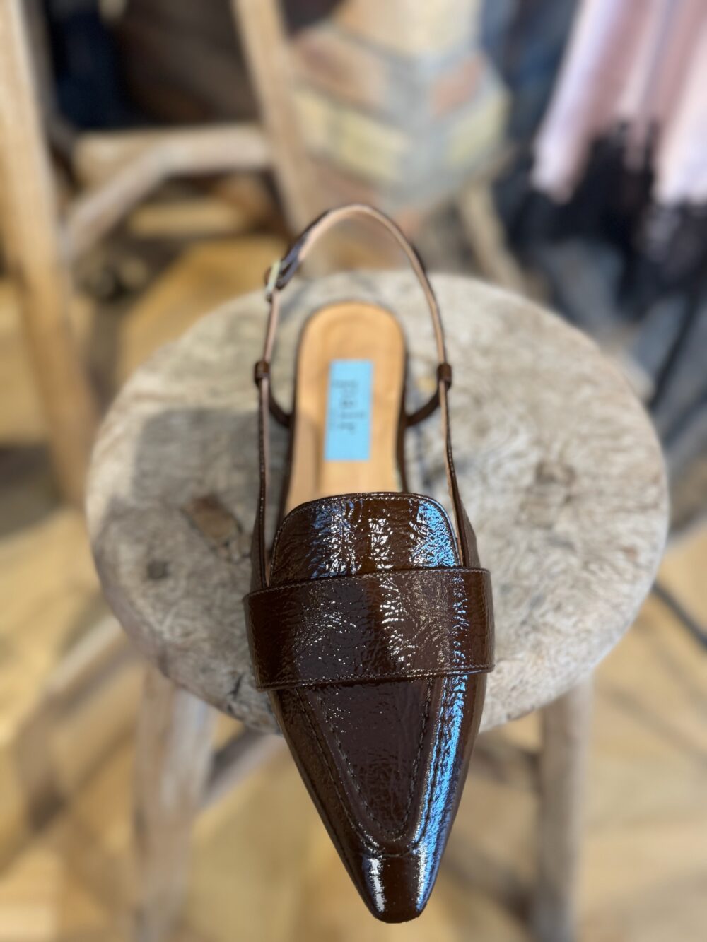 Apair Pointed Sling-Back Sandaler - Brun Lak - Image 2