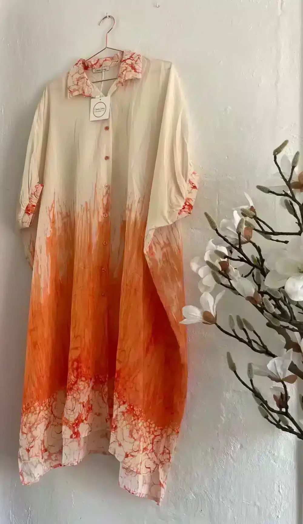 Cabana Living Sama Skjortekjole - Beige/Orange