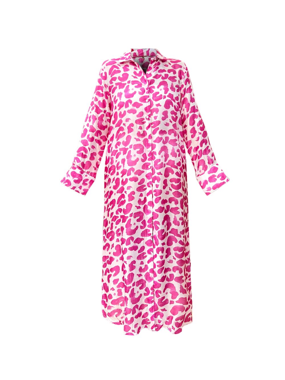 KAANDA Leo Skjorte Kjole - Pink/Leopard - Image 2