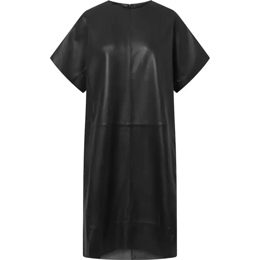 Depeche 51220 Kort Skind Kjole - Sort