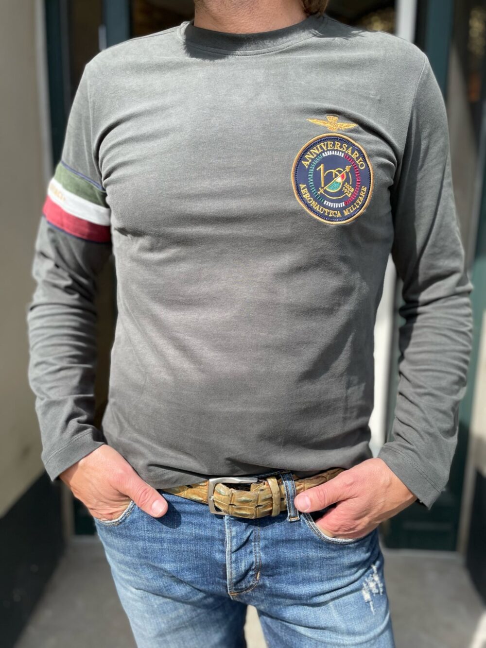 Aeronautica Militare Langærmet T-shirt Mørkegrøn - Image 2