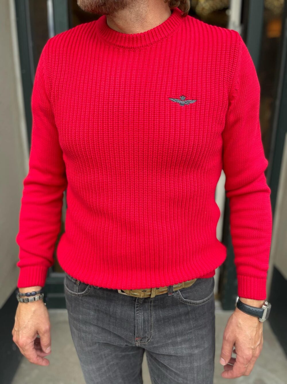 Aeronautica Militare Crewneck Sweater Rød - Image 2