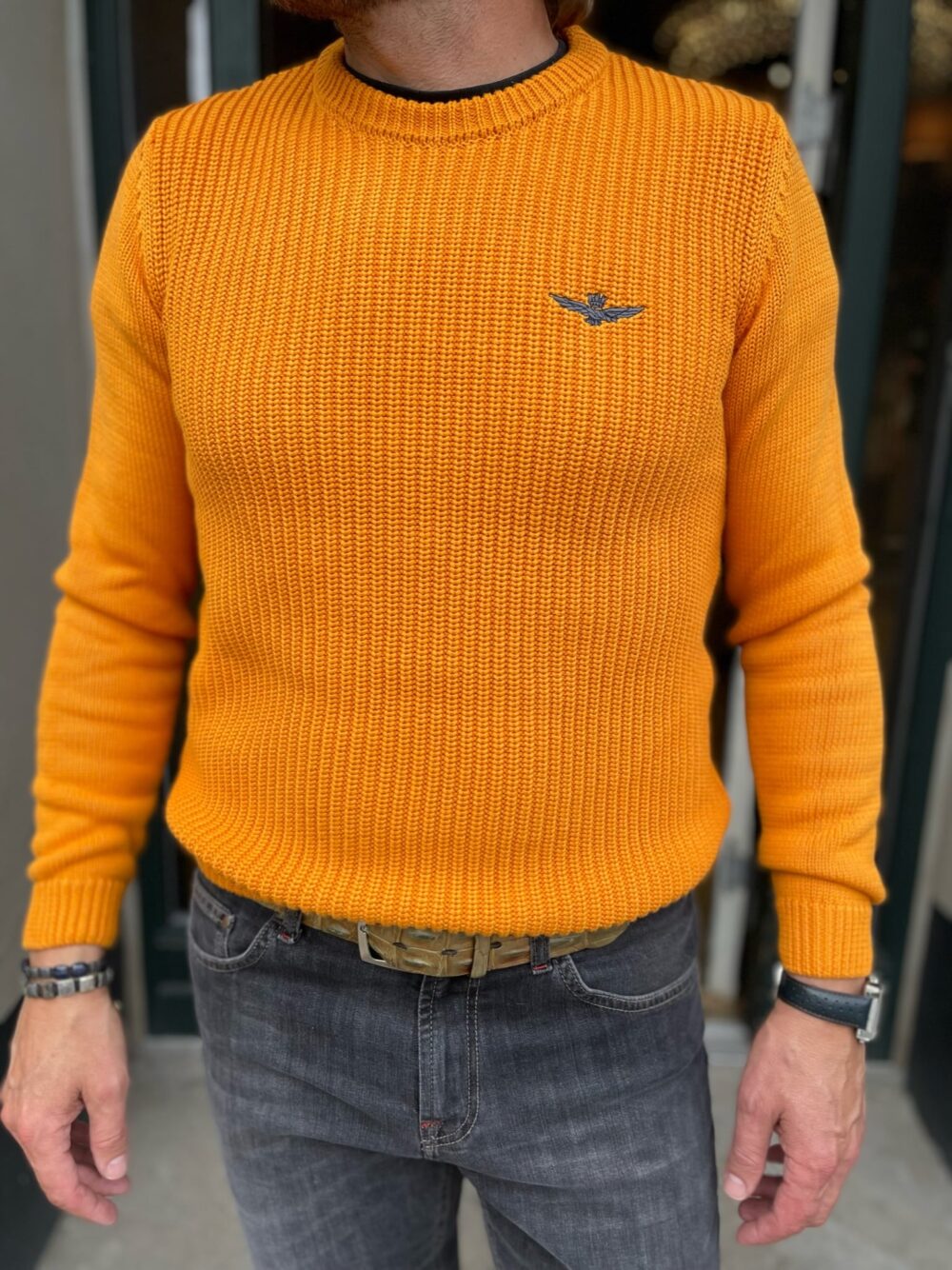 Aeronautia Militare Crewneck Sweater Gul - Image 2