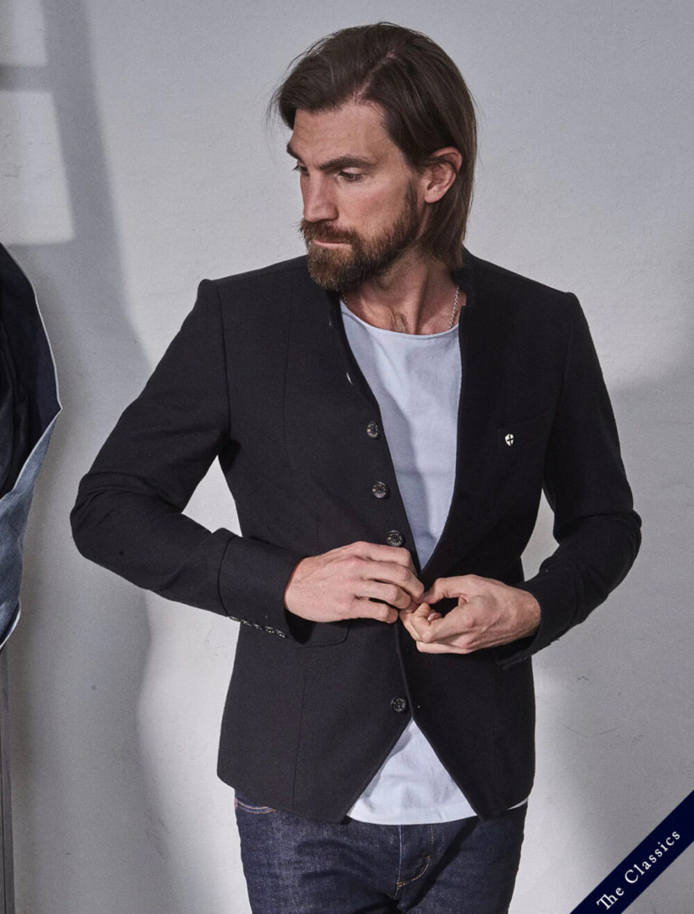 Blue de Gênes black Casella officers blazer - Image 3