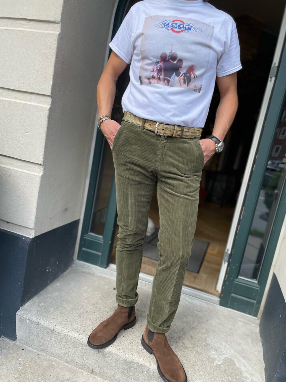 bsettecento Pantalone Tasca America Corduroy/Fløjlsbukser - Bosco