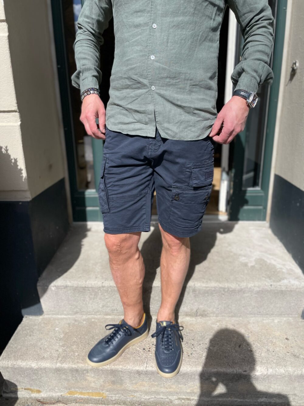 Aeronautica Militare Cargo Shorts Navy - Image 2