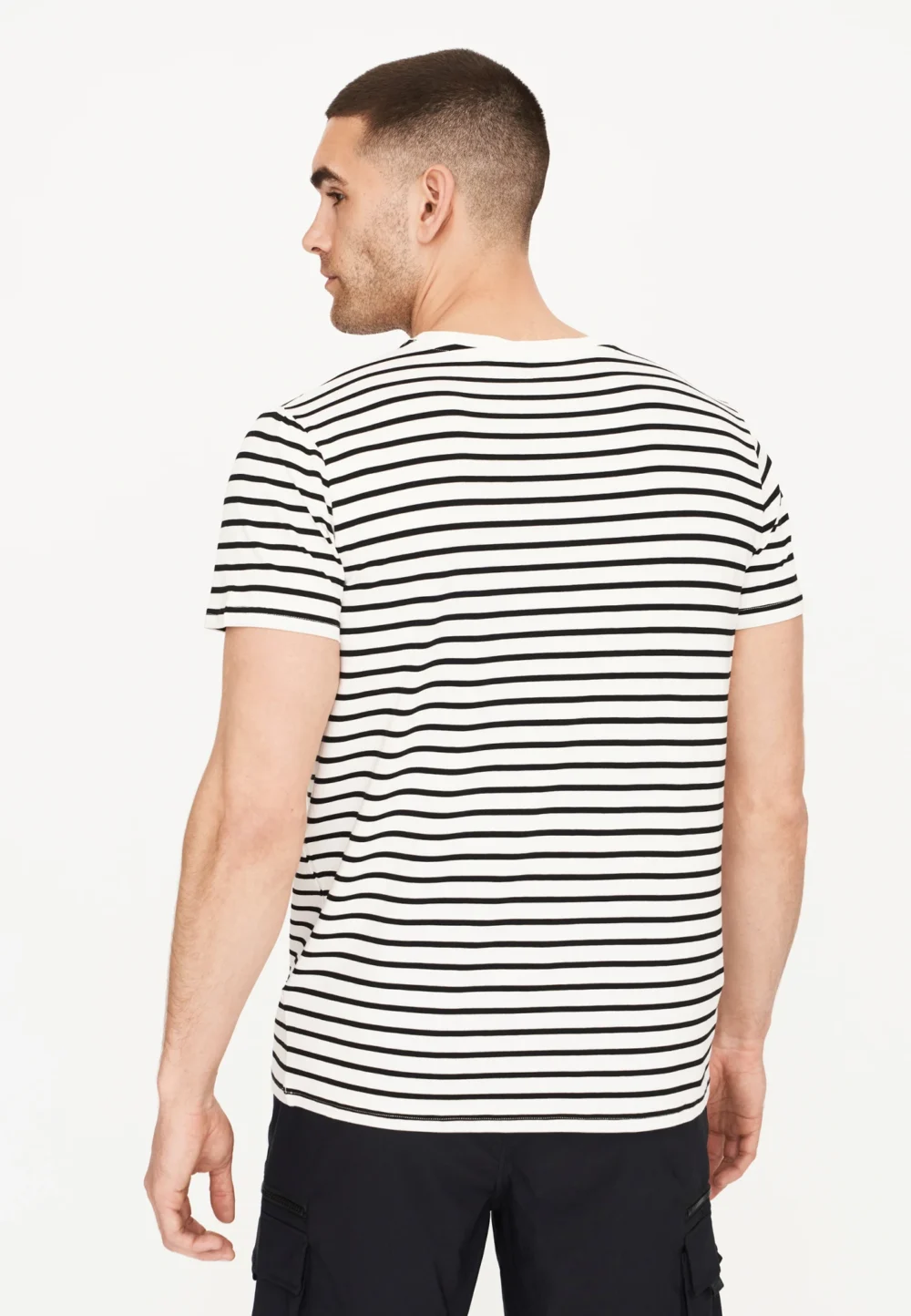 Resteröds Bambus T-shirt - Sort/Hvid Stribet - Image 2
