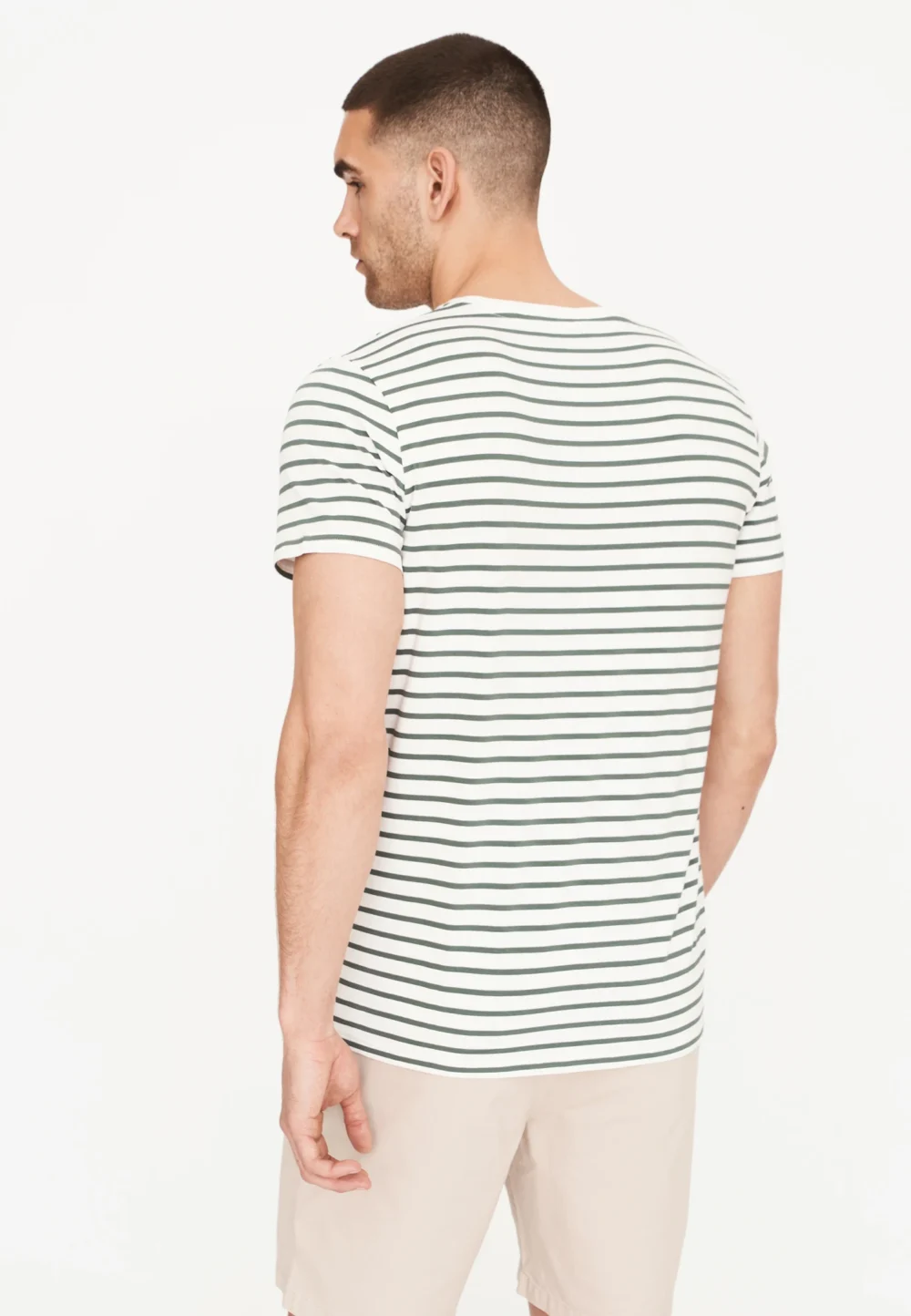 Resteröds Bambus T-shirt - Hvid/Grøn Stribet - Image 2