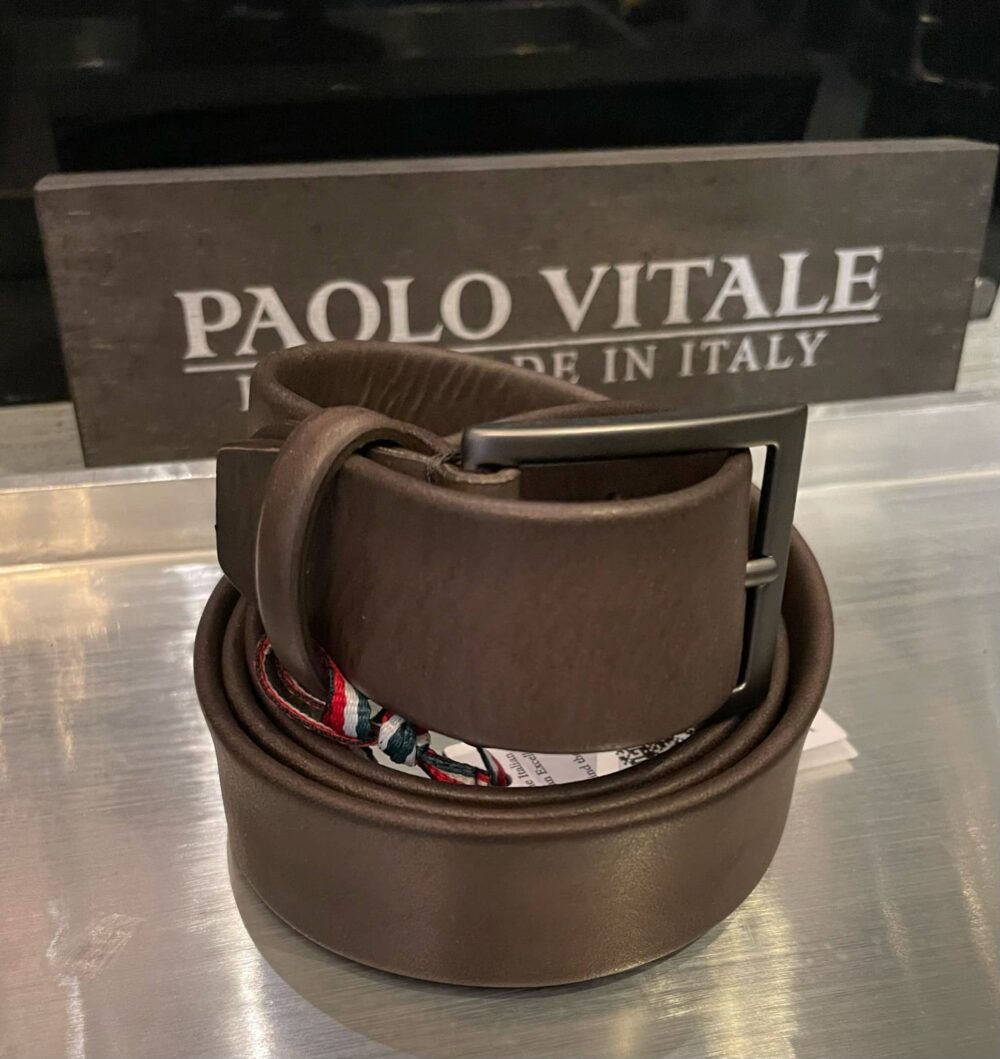 Paolo Vitale Brown One Piece Calf Belt