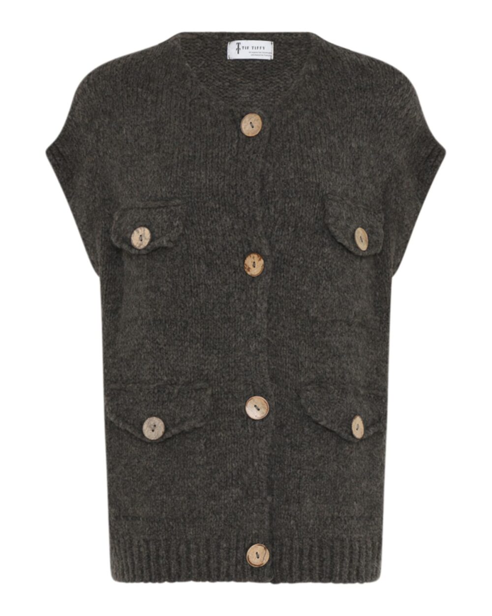 Tif Tiffy InekeTT Ærmeløs Cardigan - Bark