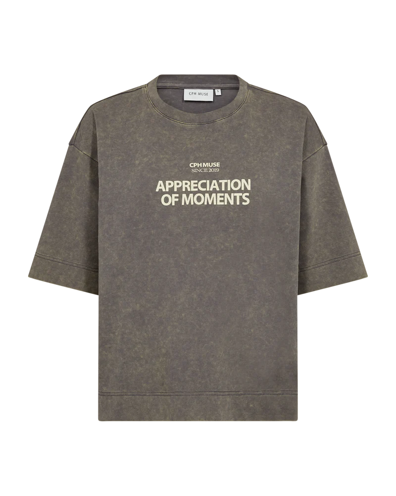 Copenhagen Muse - T-SHIRT MED PRINT I BRUN OG BEIGE