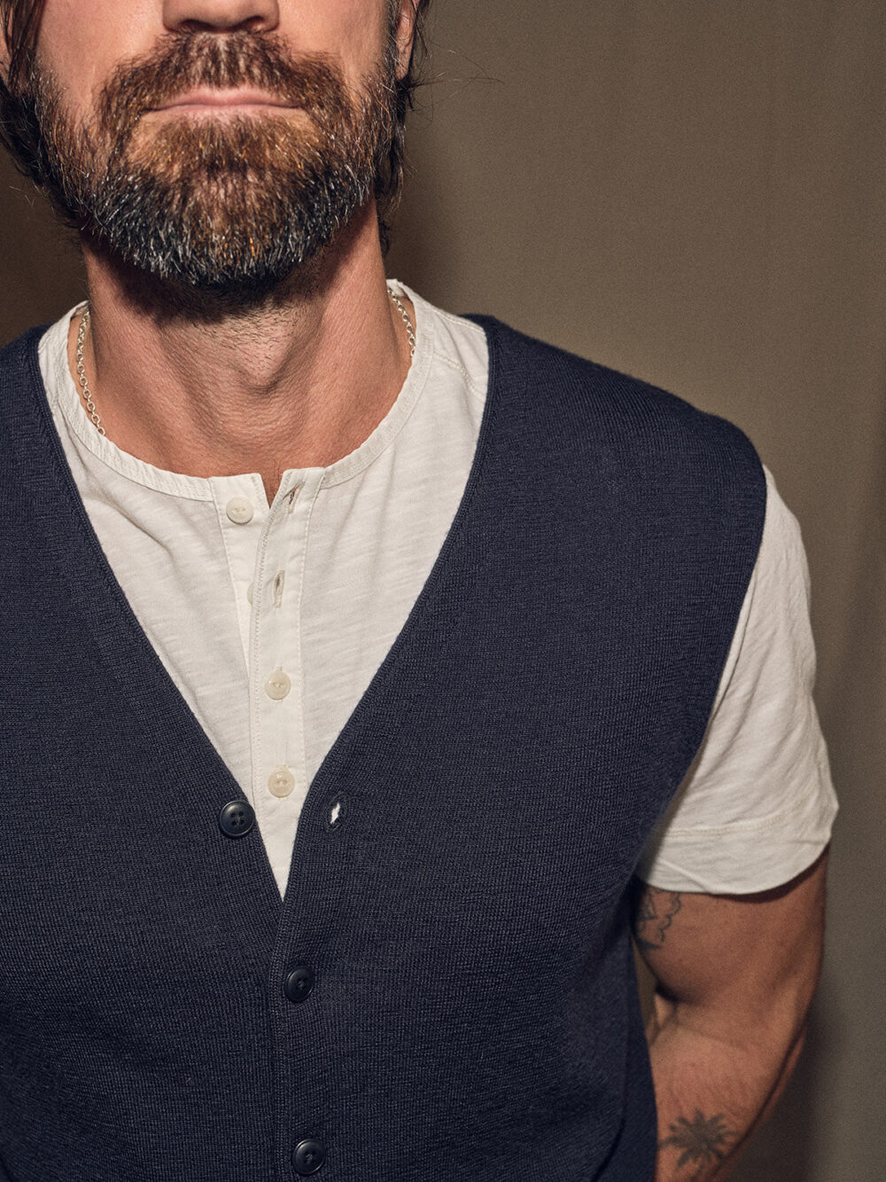 Blue de Gênes Zorba Knit Waistcoat - Navy - Image 2