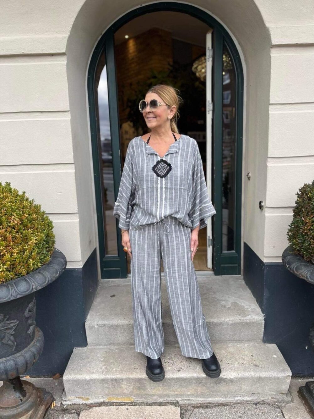 Eva Go Diva Scarlett Bukser Sort Stribet