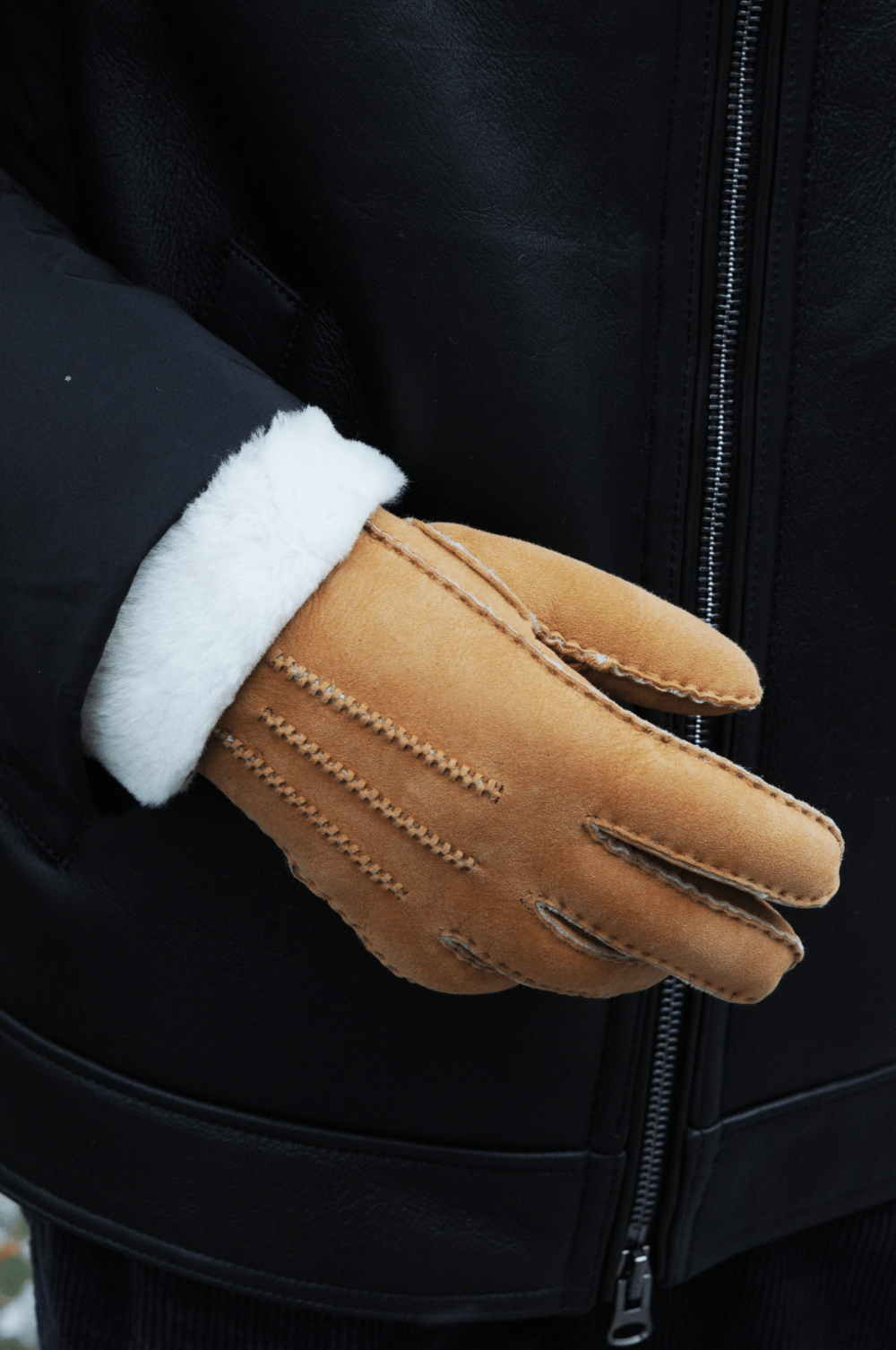 Stampe Lammeskindshandsker - Dark Cognac - Image 2